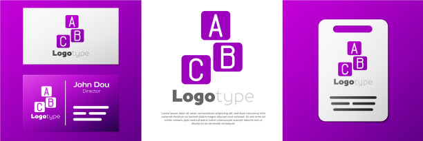 标识类型ABC块图标隔离在白色上图片下载