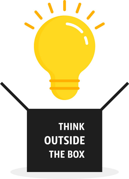 用灯泡跳出思维定格图片下载