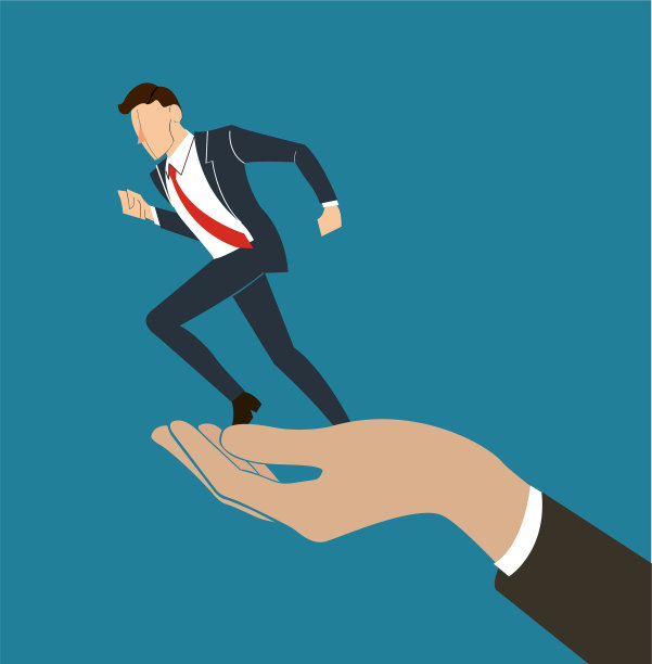 牵手跑步商人图片下载