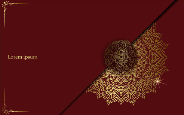 豪华装饰曼陀罗背景与阿拉伯语图片下载
