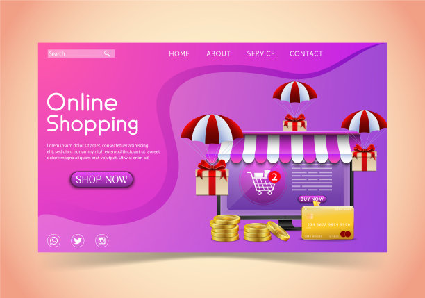 网上购物设计理念与笔记本电脑图片下载