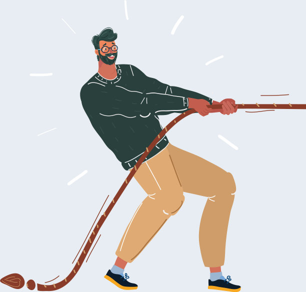 一个人孤立地拉着绳子图片下载