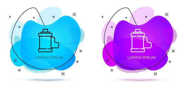 线相机老式胶卷卷墨盒图标图片下载
