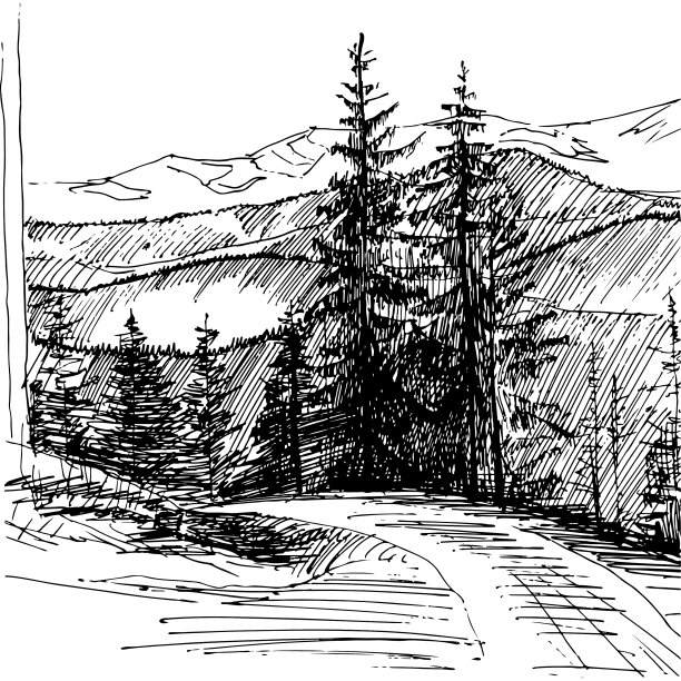 图形自由手山路图片下载