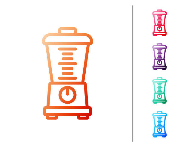 红色线搅拌机图标隔离在白色背景图片下载