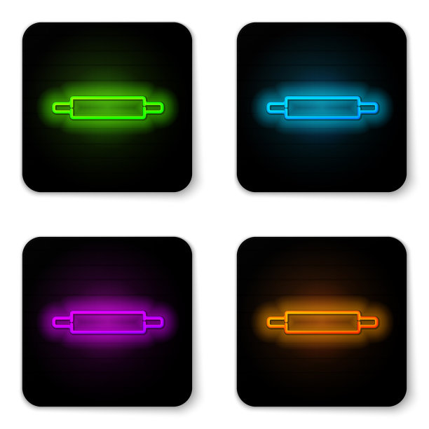 发光的霓虹灯线滚动针图标隔离图片下载