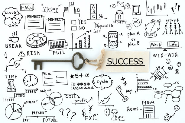 成功的关键与手写的商业概念插图图片下载