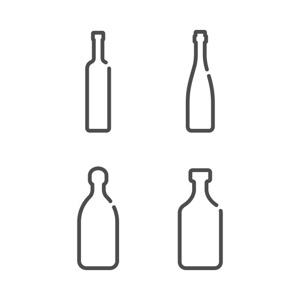 伏特加红酒龙舌兰朗姆酒瓶平底风格图片下载