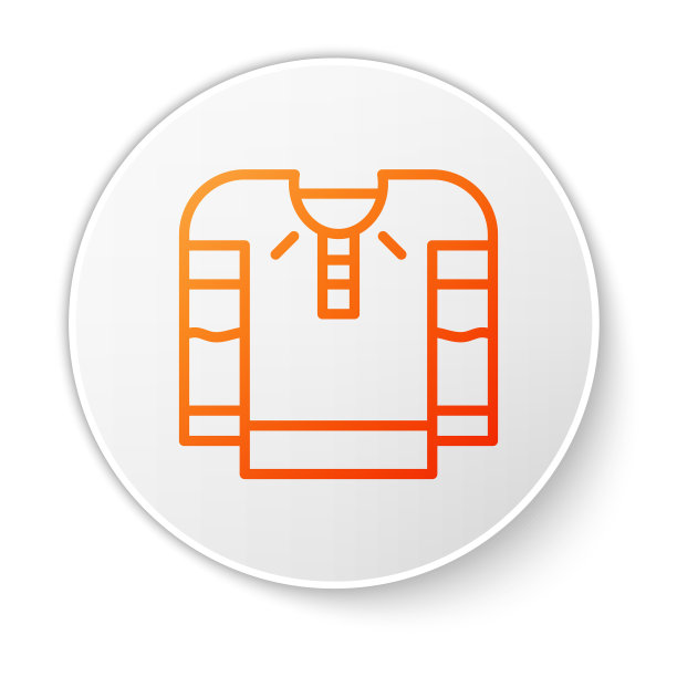 橙色线绣衬衫图标孤立上图片下载