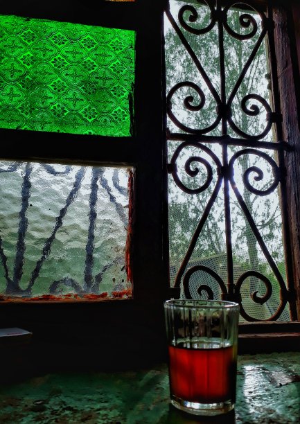 摩洛哥传统的茶窗图片下载