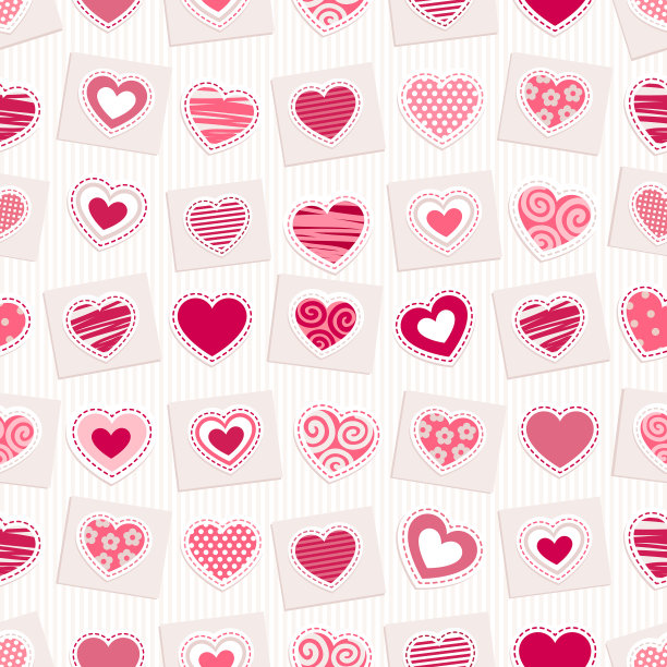 明亮的粉红色心无缝背景图片下载