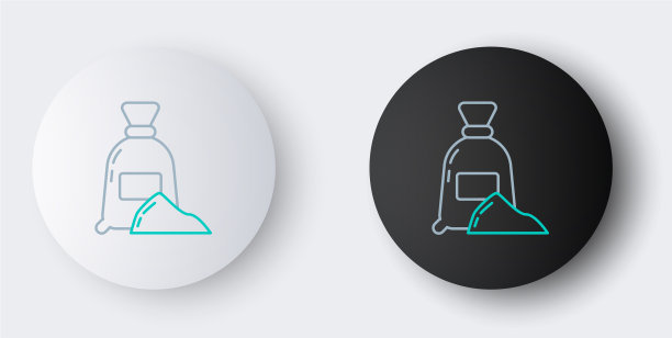 线袋面粉图标孤立在灰色背景图片下载