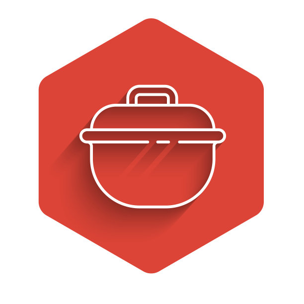 白线烹饪锅图标孤立与长图片下载