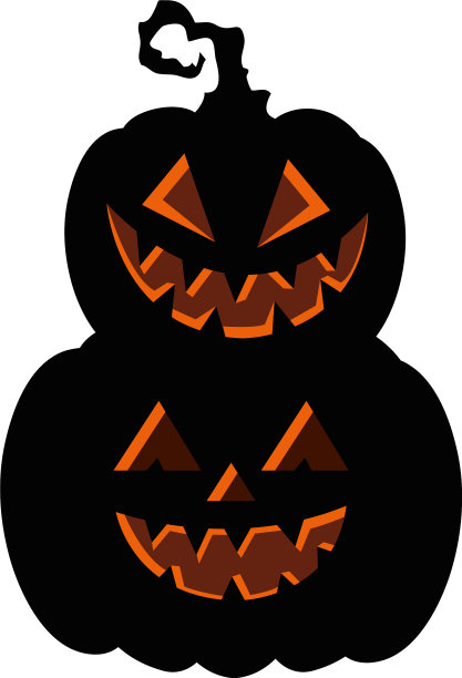 万圣节黑暗的南瓜图标在白色的背景图片下载