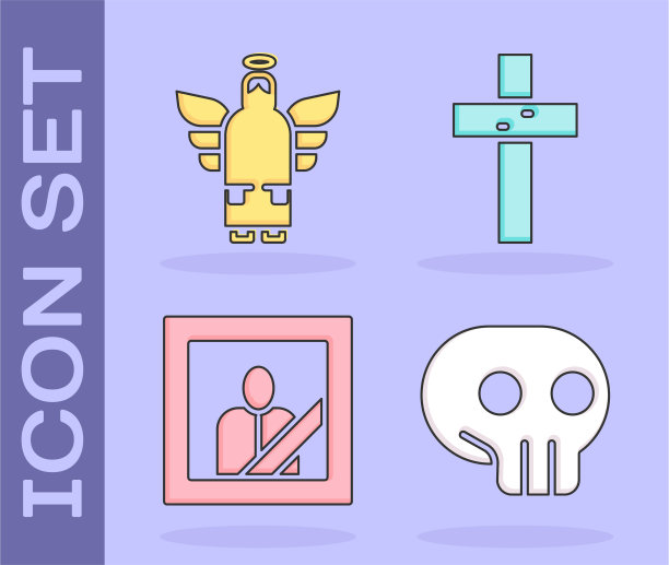 设骷髅圣诞天使悼念相框图片下载