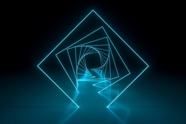 抽象霓虹灯，3d渲染图片下载
