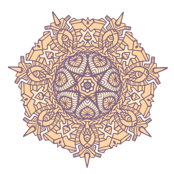 曼荼罗有许多装饰，民族部落风格图片下载