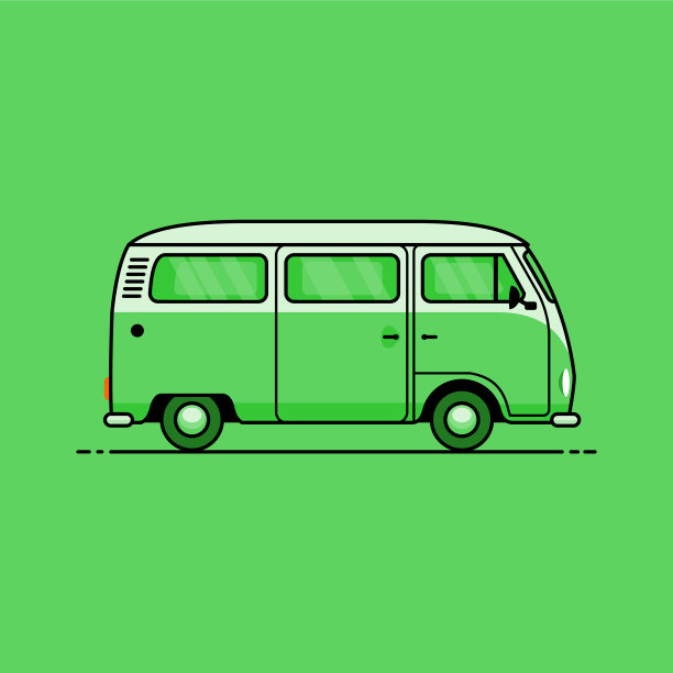 小型公共汽车绿色图片下载