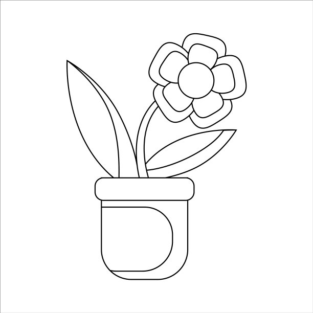 盆中花，黑色图片下载