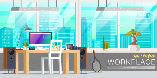 办公室工作场所室内设计图片下载