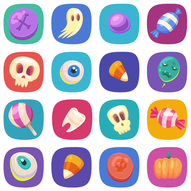 万圣节图标设计元素万圣节符号图片下载