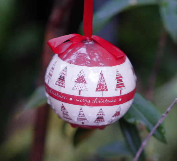 挂在澳大利亚一家小工厂上的圣诞小装饰品图片下载