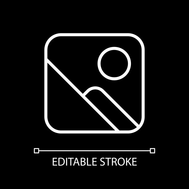 图片库应用程序白色线性图标为黑暗的主题图片下载