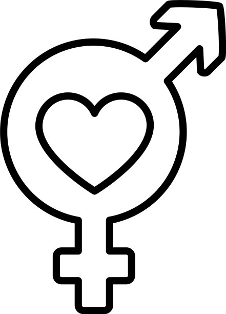 带心形图标的男女符号图片下载