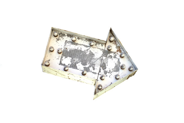 风化锡标志箭头形状与灯图片下载