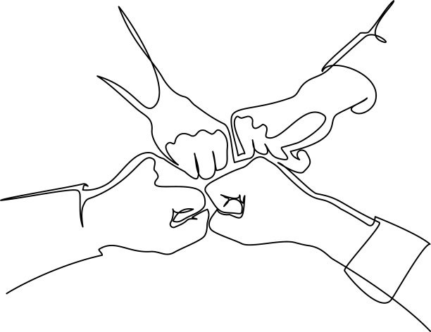 连续画线手团队碰撞图片下载