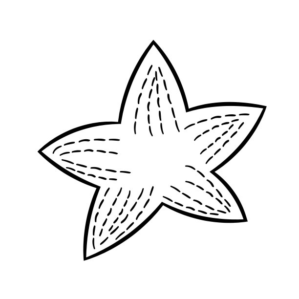海星图标。矢量插图在涂鸦风格孤立在白色背景。图片下载