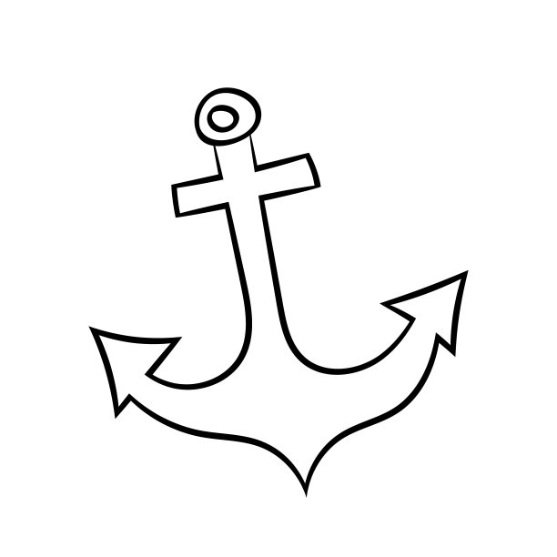 锚图标。矢量插图在涂鸦风格孤立在白色背景。图片下载