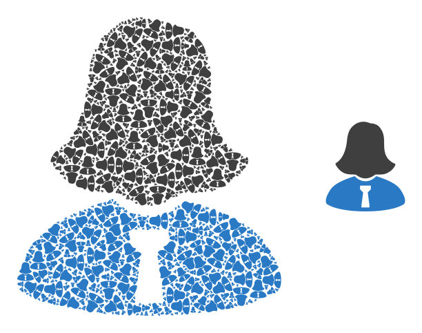 商业女士分形马赛克自我图标图片下载