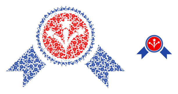 烟火奖印章递归马赛克自我图片下载