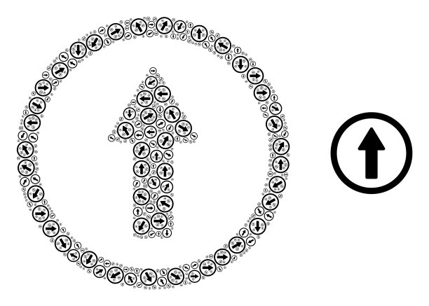 圆角箭头向上递归拼贴自我图标图片下载