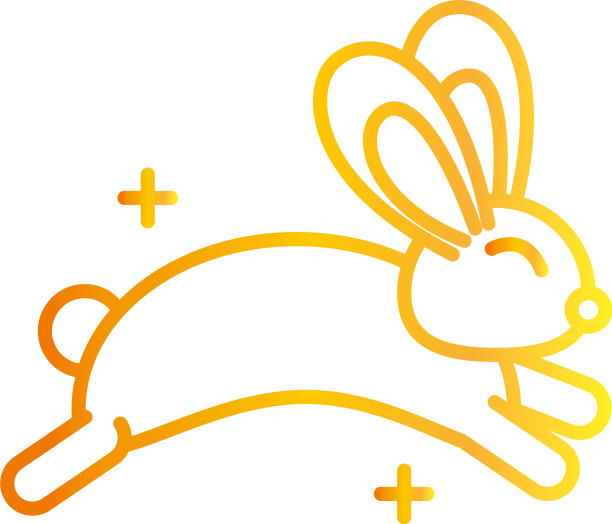 可爱的兔子跳跃动物白色背景渐变图片下载