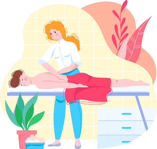 人们按摩spa疗法和背部护理图片下载