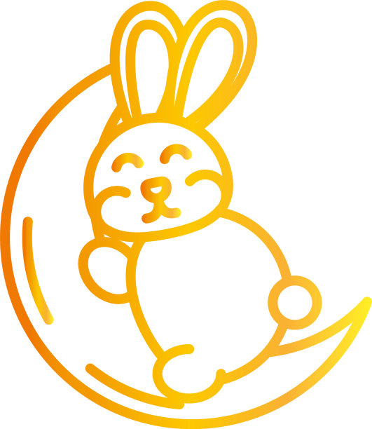 快乐的中秋节可爱的兔子睡觉图片下载