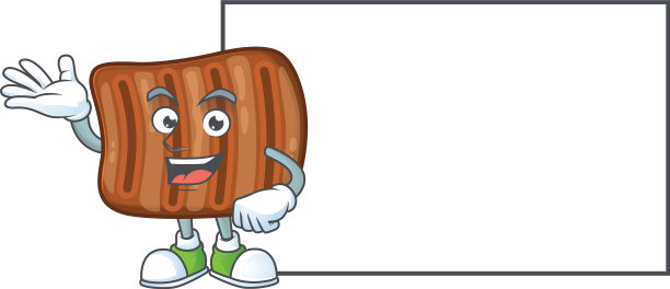 烤牛肉板卡通吉祥物设计图片下载