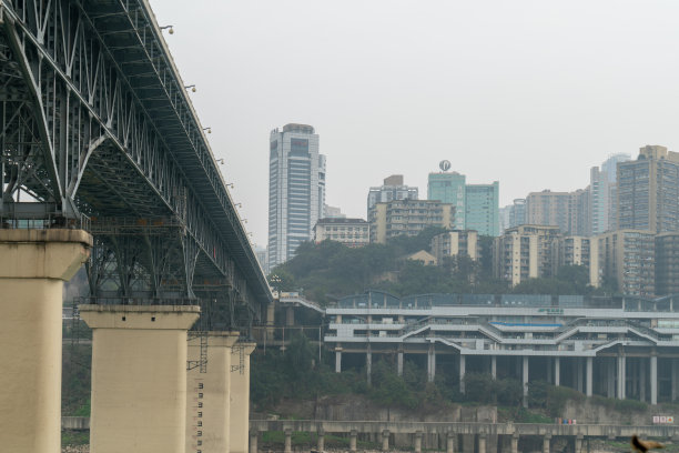 长江大桥和重庆城市风景图片下载