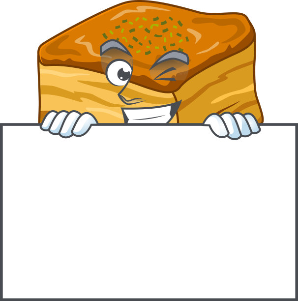 欢快的巴克拉瓦卡通人物有一个板图片下载