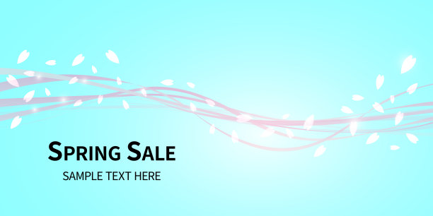 樱花，樱花，鲜花，春天，曲线矢量插图背景材料图片下载