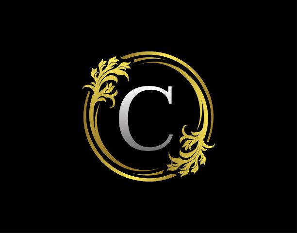奢侈圈C字母花卉标志。图片下载