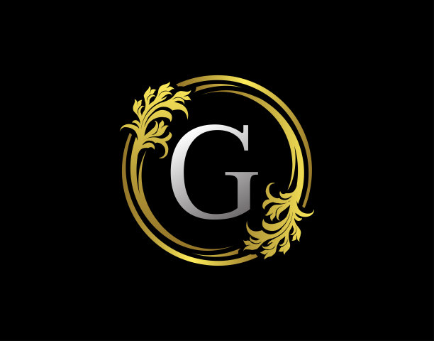 奢侈圈G字花卉标志。图片下载