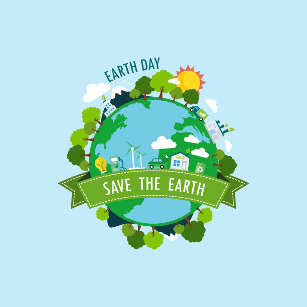 快乐的地球日。生态系统概念图片下载