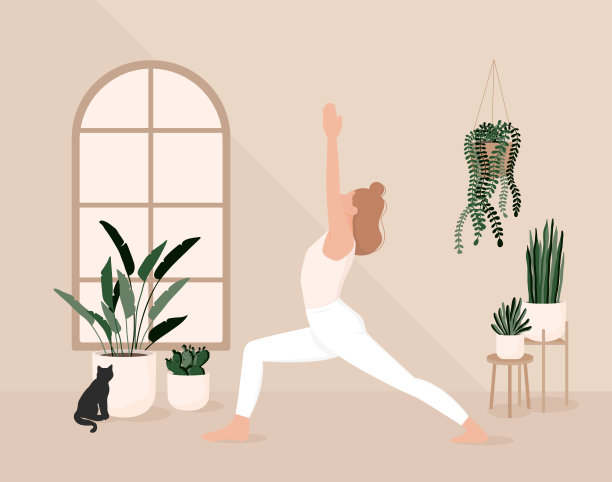 家瑜伽。冥想。体育素材图片