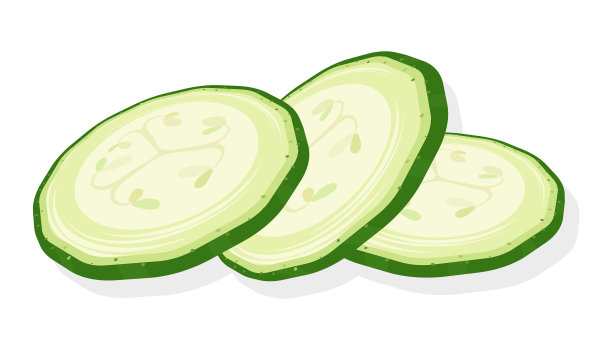 新鲜的西葫芦切片孤立在白色图片下载