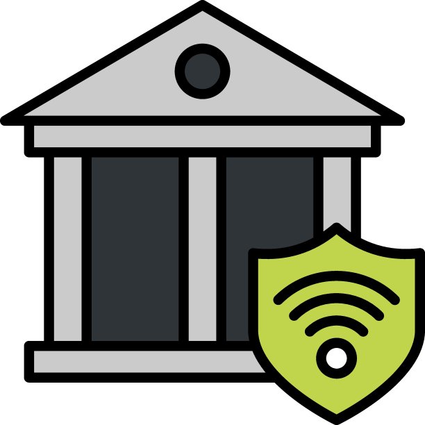 智能建筑安全系统概念，银行无线跟踪矢量色线图标设计，物联网符号在白色背景，物联网和自动化股票插图图片下载