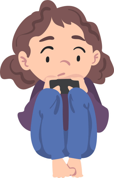 可爱的女孩坐在地板上与操纵杆青少年图片下载