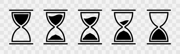 沙时钟设置矢量图标。时间向量符号。时钟信号。图片下载